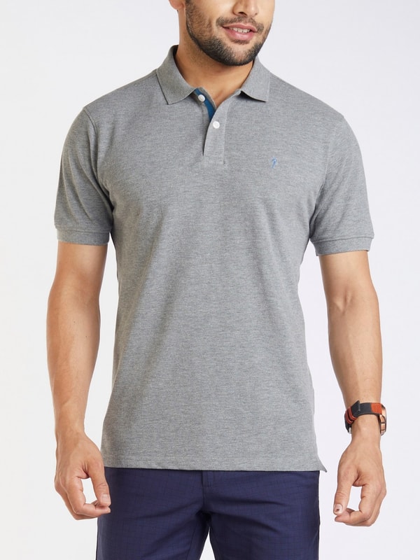 Mens Polo Neck T-Shirt Solid